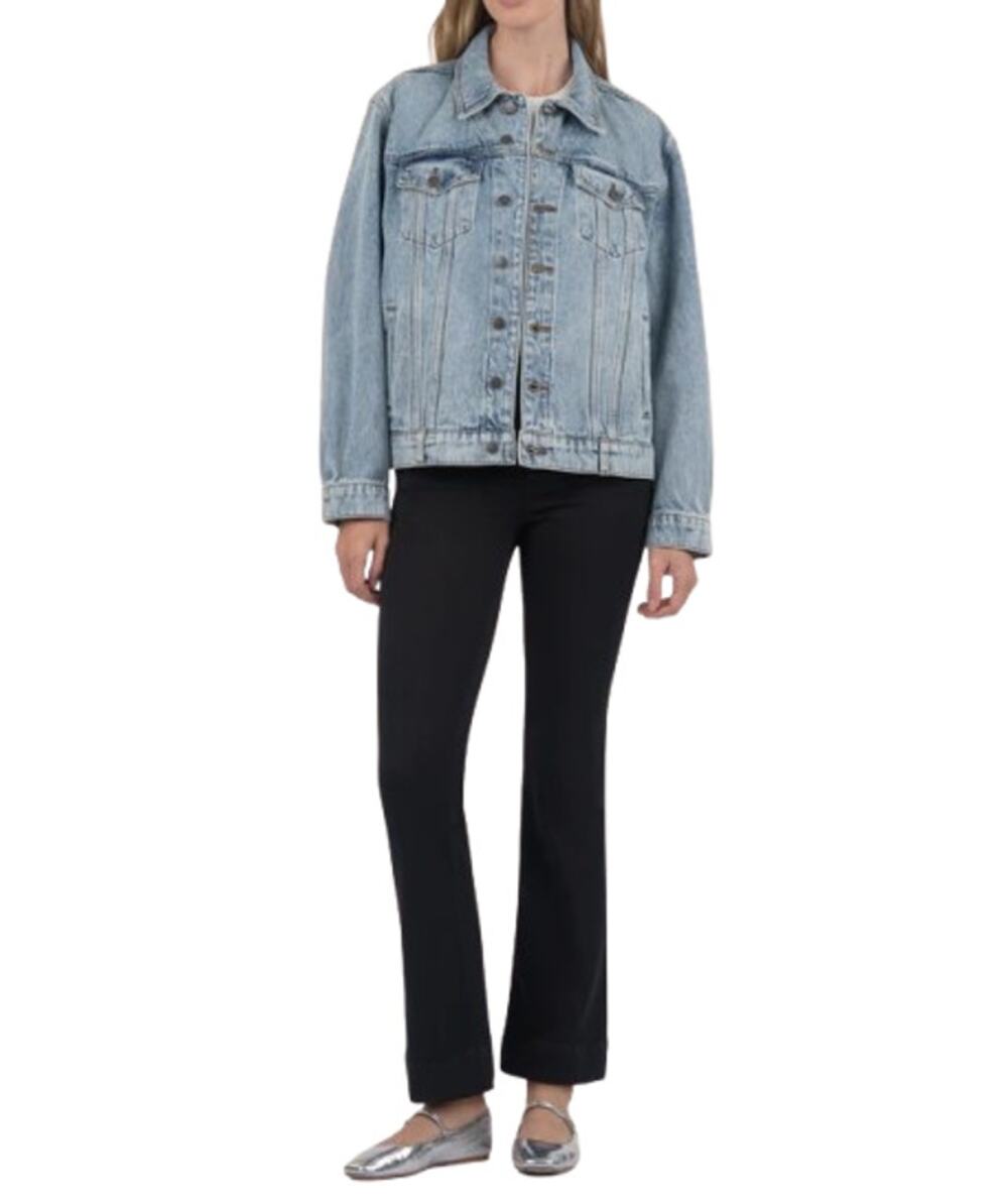 KUT FROM THE KLOTH Emmy Boyfriend Jean Jacket Large Medium Blue Relaxed Fit NWT